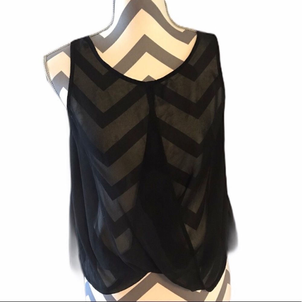 Bebe XS Sheer Black Top / Coverup LR1